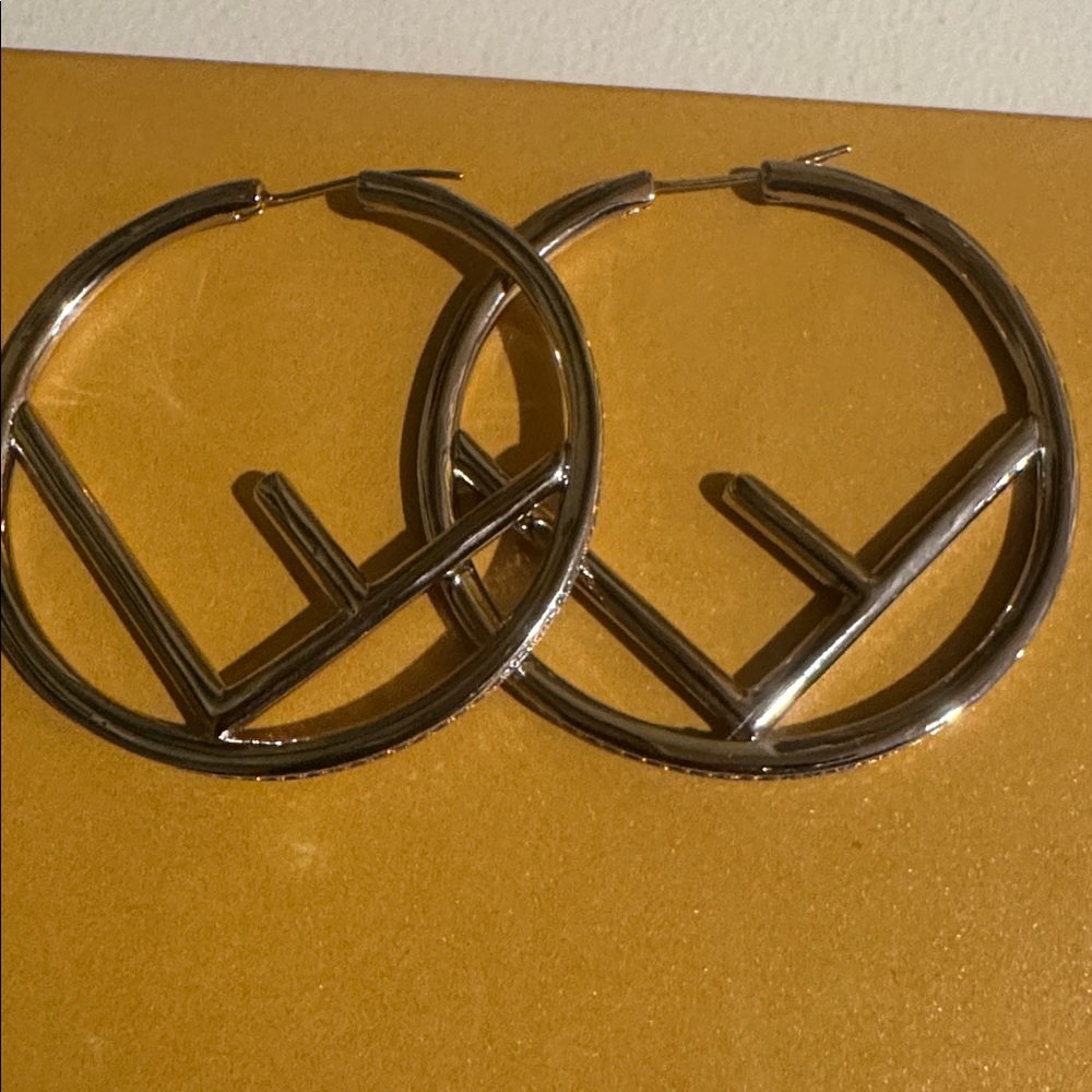 Fendi Silver Hoop Earrings